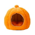 thumbnail image 1 of Cama para gatos con forma de calabaza y cojín extraíble y lavable. naranja l, 1 of 8