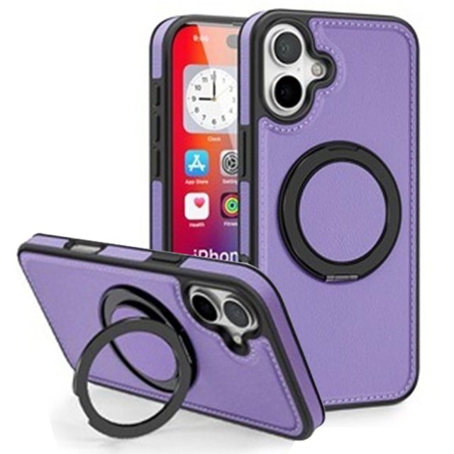 Funda Soyeacrg para iPhone 16 Pro Max/16 Pro/16 Plus/16, compatible con MagSafe, ultradelgada, elegante, ligera, de cuero antiarañazos con soporte giratorio de 360°, verde, 16