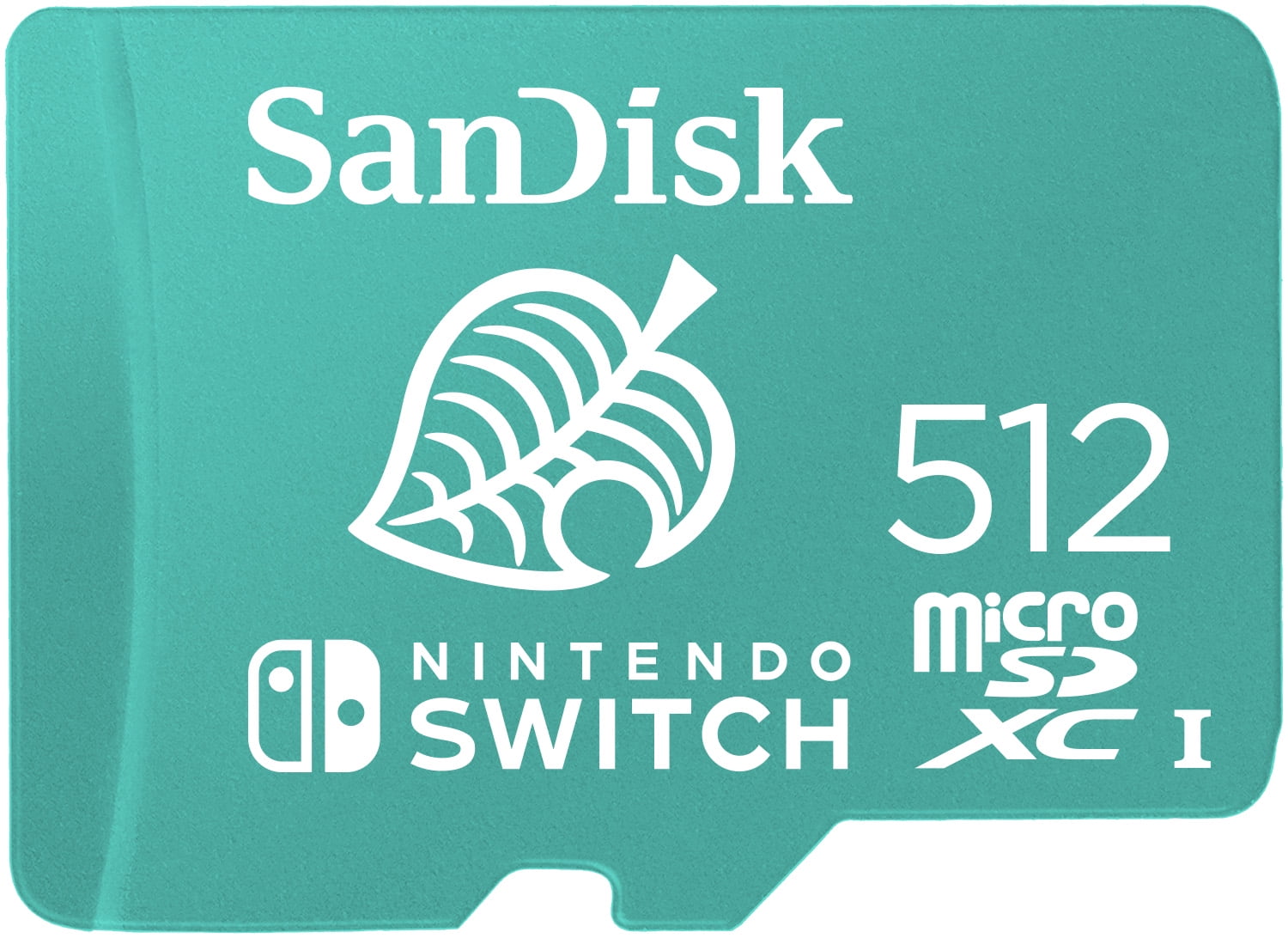 SanDisk 512GB microSDXC UHS-I Memory Card Licensed for Nintendo Switch Animal Crossing Leaf - 100MB/s Read, 90MB/s Write, Class 10, U3 - SDSQXAO-512G-AWCZN