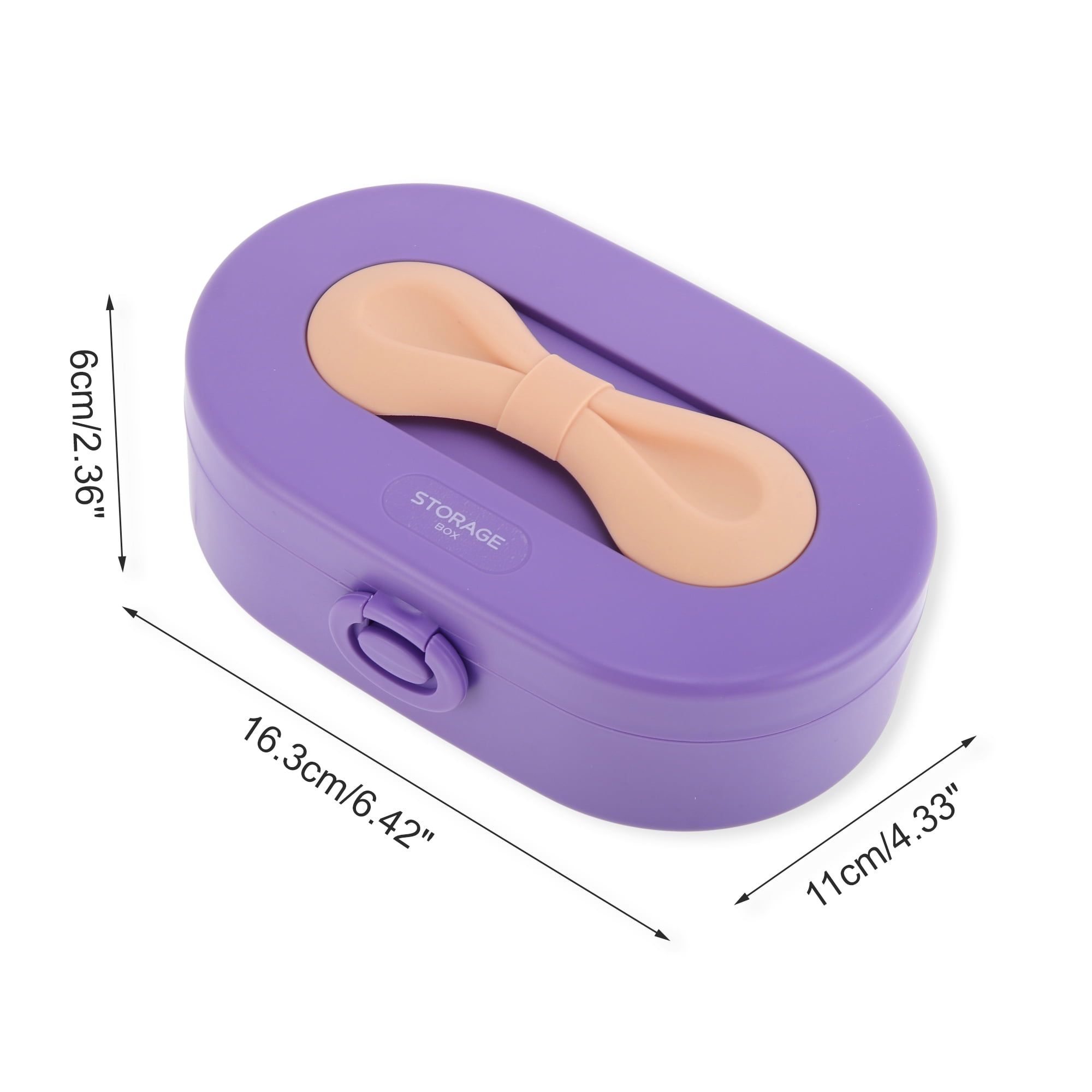 Unique Bargains Elegant Bow Design Jewelry Box Jewelry Organizer Purple, Light Pink