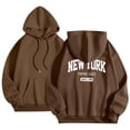 thumbnail image 6 of New York Hoodies for Women 2025 Fall Winter Long Sleeve Casual Graphic Hooded Sweatshirt with Pockets Pullover Tops, 6 of 7