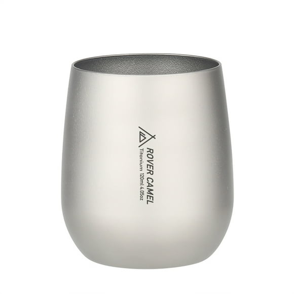 ROVERCAMEL 120ml Ultralight Titanium Double Wall Insulated Cup Tea Cup Mug for Outdoor Camping Hiking Backpacking Home Office 120ml