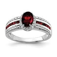 thumbnail image 3 of 925 Sterling Silver Rhodium-plated Garnet and White Topaz Ring Size 7, 3 of 6