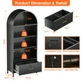 thumbnail image 2 of Aobabo Metal Arched Bookshelf Cabinet with Lockable Drawers,Arch Display Bookcase File Cabinet with Shelves for Home Office Living Room Black,Assembly Required, 2 of 9