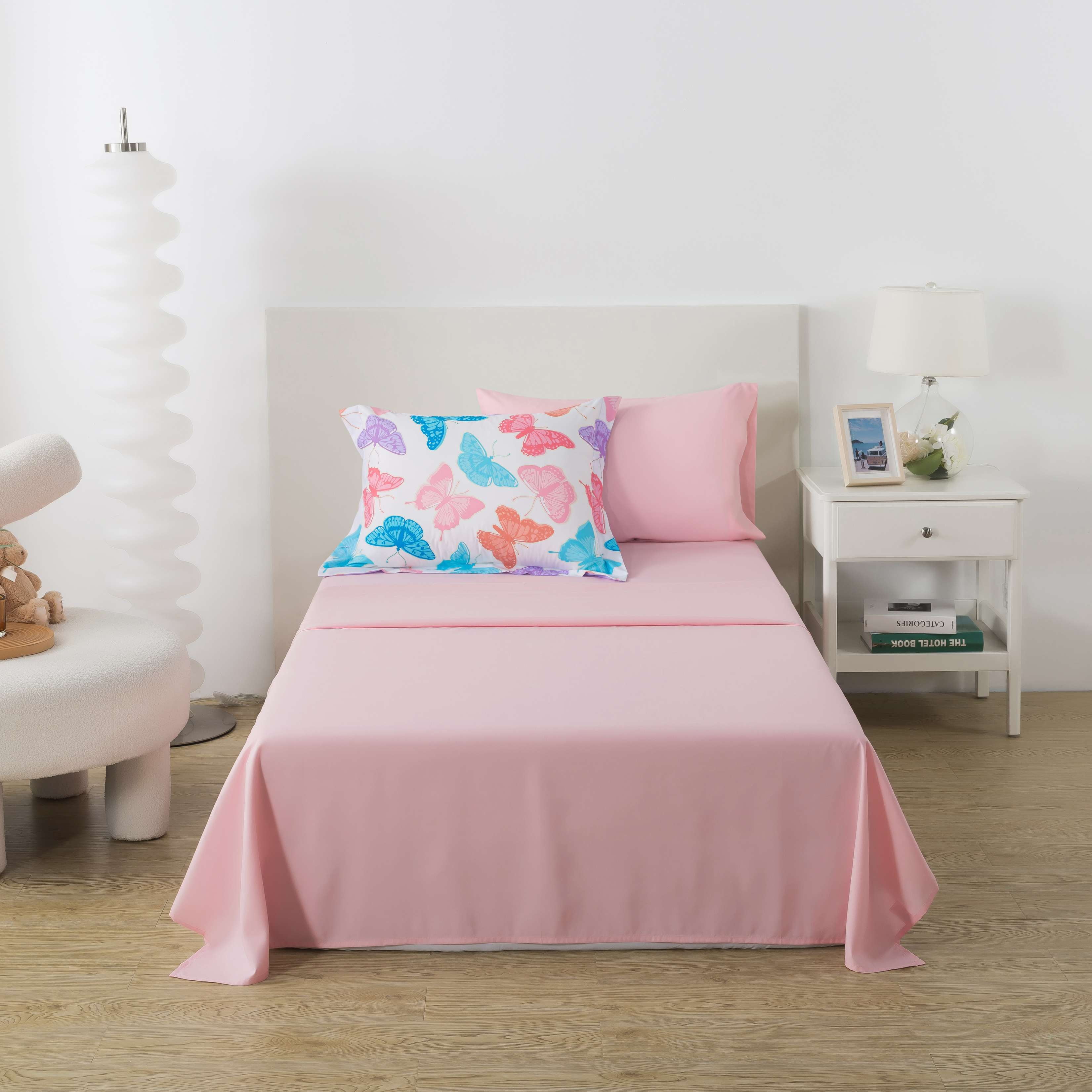 Your Zone Glow-in-the-Dark Butterfly 5-Piece Bedding Set with Fabric Storage Bag, Twin