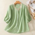 thumbnail image 1 of Soki Womens Summer Clothes Crew neck Loose Casual Short Sleeves Round-Neck Solid Color Loose Tops, 1 of 4