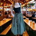 thumbnail image 2 of Women's Bavarian Oktoberfest Dirndl Dress with Apron Leopard Print Cosplay Party for Themed Festival Events, 2 of 6