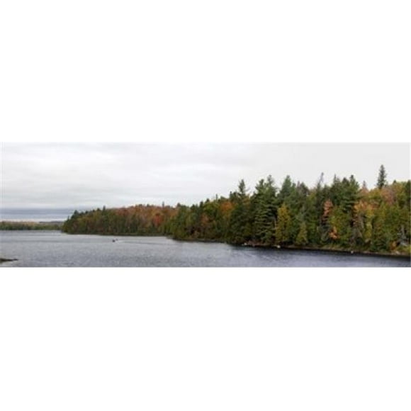 Boat in Canoe Lake  Algonquin Provincial Park  Ontario  Canada Poster Print by  - 36 x 12