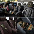 thumbnail image 4 of KUIFORTI Aztec Tribal Car Seat Covers Set 14 Pcs with Steering Wheel Cover Auto Center Console Pad Seat Belt Pads Car Headrest Covers Stretch Polyester Fabric Cover for Cars, 4 of 7