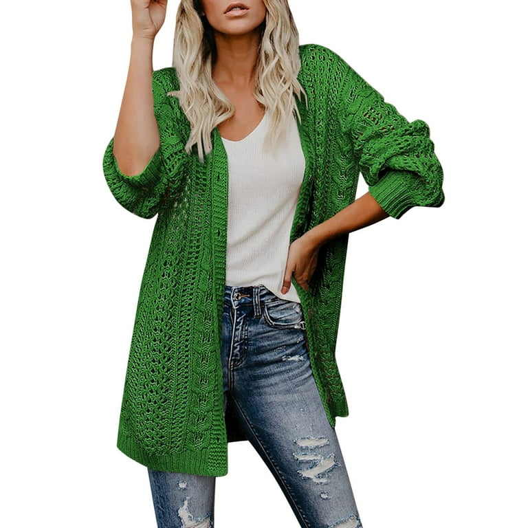 Women Casual Solid Button Front Open Knit Cardigan Knitted Sweater Coat  Knitted Tops for Women Cardigan for Women Lightweight Cardigan Jacket for 