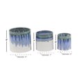 thumbnail image 4 of DecMode 9", 7", 6"H Handmade Indoor Outdoor Blue Porcelain Planter (3 Count), 4 of 14