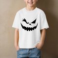 thumbnail image 2 of NOLDARES Toddler Baby Halloween Shirt Funny Pumpkin Print Short Sleeve T-Shirt Kid Girl Casual Tee Tops,B337-White, 2 of 4