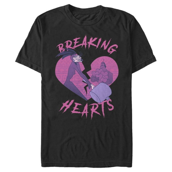 Men's The Emperor's New Groove Valentine's Day Yzma Breaking Hearts  Graphic Tee Black 2X Large