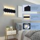 thumbnail image 4 of Lámpara LED de pared para interiores de 12 W, lámpara moderna negra, lámpara de pared de aluminio con punto hacia arriba y abajo, luz blanca cálida de 3000 K, iluminación de pared de 31 cm JAMW Sencillez, 4 of 5