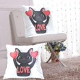thumbnail image 6 of Cute Black Cat with Hearts Love Valentine Throw Pillow Covers Pillowcases 16 x 16 Inch Home Decor 2 Packs for Bedroom Sofa, 6 of 6