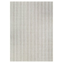 Couristan Aspen Textured Stripes 6' X 9' Light Beige Handmade Wool Rug