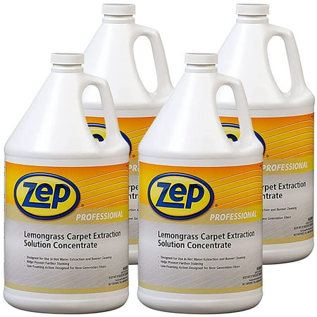 

Zep Lemongrass Carpet Extraction Solution Concentrate - 1 Gallon (Case of 4) 1041398 - Helps Prevent Stains and Leave No Residue