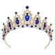 thumbnail image 1 of Tiara de corona de reina Unique Bargains Tono dorado azul, 1 of 7