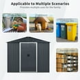 thumbnail image 3 of Olurrisa 8ft x 4ft Outdoor Metal Storage Shed with Window and Metal Foundation for Backyard, Patio, Lawn (Black and White), 3 of 9
