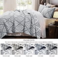 thumbnail image 7 of Exclusivo Mezcla 100% Cotton Quilts Twin Size Grey, Soft Breathable Bedspread Gauze Boho Pattern Coverlet Lightweight Twin Quilt Bedding Set for All Seasons( 1 Quilt and 1 Pillow Sham), 7 of 7