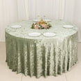 thumbnail image 3 of BalsaCircle 120" Sage Green Round Premium Velvet Tablecloth Reception Catering Linens Banquet, 3 of 8
