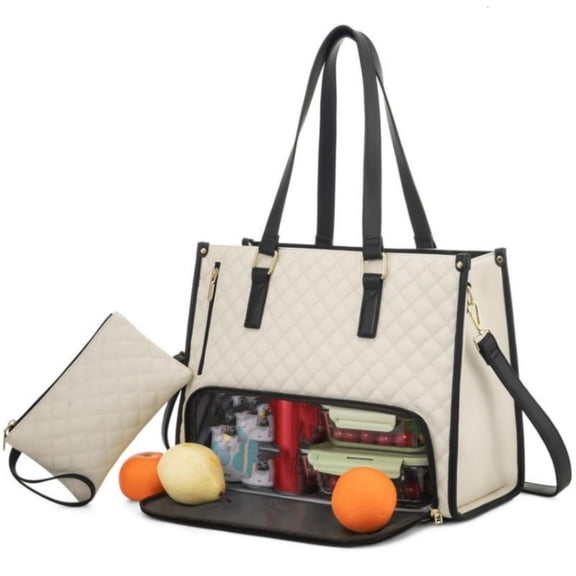 Yammee Professional Laptop Bag With Insulated Lunch Storage Compartment Spacious Organization For Fruit Office Devices