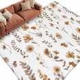 thumbnail image 2 of Area Rug for Living Room, Brown Spring Floral Non-Slip Indoor Large Carpet for Bedroom/Dining Room, Flowers Leaves Elegant Pastoral Washable Low-Profile Rectangle Floor Runner Rugs - 6 x 9 Ft, 2 of 7
