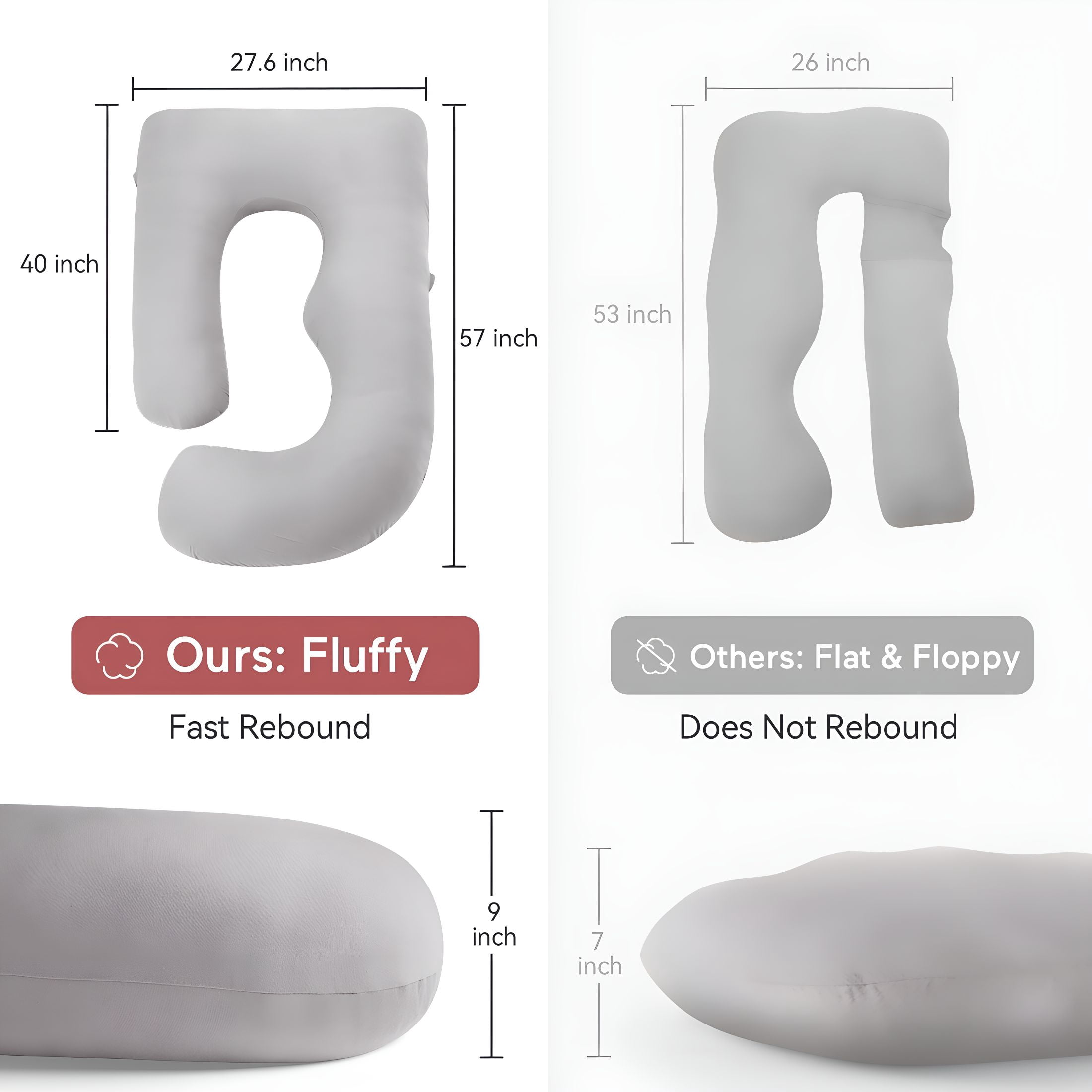 XIBUFE 2026 New Pregnancy Pillow with Soft Cover,Body Pillow for Pregnant Women,Maternity Pillow for Pregnant Women for Bed,Sofa,Nursery,Travel