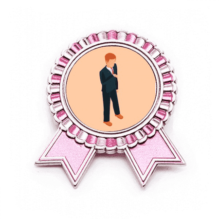 Businessman Merchant Employer Commercial Badge Brooch Pin Pink Winner Award Medal