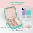 thumbnail image 4 of Jewelry Organizer, Portable Mini Jewelry Travel Box, Small Jewelry Organizers and Storage for Women, Bridesmaid Gifts and Travel Essentials Accessories to Store Rings, Necklaces, Earrings (Blue), 4 of 7