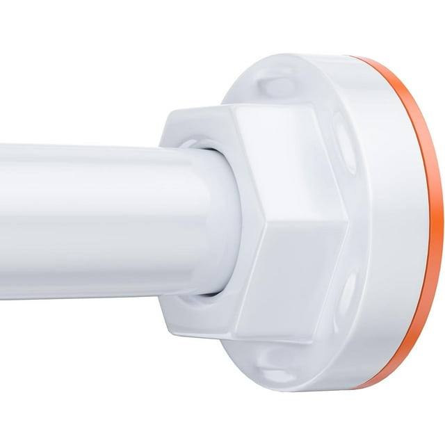 Shower Curtain Rod 32-80 Inches, Adjustable Tension Shower Rod No Drilling, No Slip, Spring Tension Curtain Rod for Bathroom Kitchen Closet Windows - White