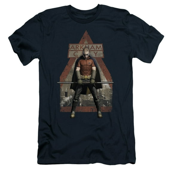 Batman Arkham City Arkham Robin S/S Adult 30/1 T-Shirt Navy