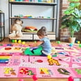 thumbnail image 3 of Lochas Kids Playmats Educational Fun Area Rugs Play Mat Soft Animal Learning Rugs Carpet for Children Room Bedroom Playroom,Pink,5x7 Feet, 3 of 7