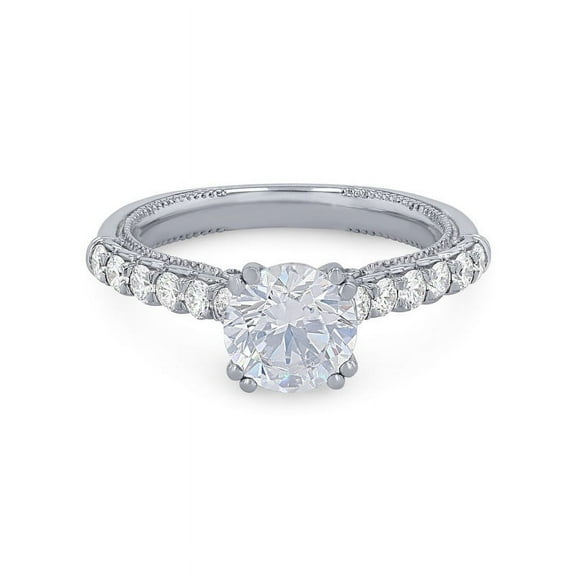 2.25 Ct Round Cut Moissanite Diamond Luxurious Engagement Ring for Women for her Solid 14K White Gold Size 7 by Diamond-Capitals (D/VVS1)