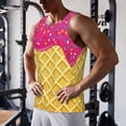 thumbnail image 5 of Logiee Red Ice Cream Print Men's Workout Tank Top,Quick Dry Workout Tank Top,Gym Muscle Tee,Fitness Bodybuilding Sleeveless T Shirt-X-Large, 5 of 7