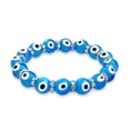 thumbnail image 1 of Turkish Turquoise Blue Evil Eye Glass Bead Stretch Bracelet for Women Teens Rondelle Crystal Spacers for Protection And Good Luck, 1 of 5