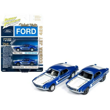 Ford Cobra Jet - 1969 Ford Mustang Cobra Jet 428 2 piece Set Ltd Ed to 3,750 pcs Worldwide 1/64 Diecast Cars by Johnny Lightning