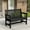 Black, variant on LOYALICE HDPE 48.8" 2-Person Weather-Resistant Park Bench for Outdoor Use, with Wide Armrests and Backrest, Suit for Garden, Porch and Park, Brown