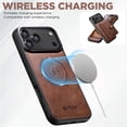 thumbnail image 4 of For iPhone 18 Pro Max 6.9" 2 in 1 Detachable Back Cover Wallet Case, With Card Holder Leather Pocket Slim Phone Case,Brown,For iPhone 18 Pro Max, 4 of 6