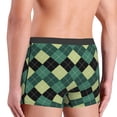 thumbnail image 3 of Goofa Green Squares Printed Men's Boxer Briefs Underwear, Moisture-Wicking Underwear, Trunk,Soft and Breathable Cotton Underwear-, 3 of 9