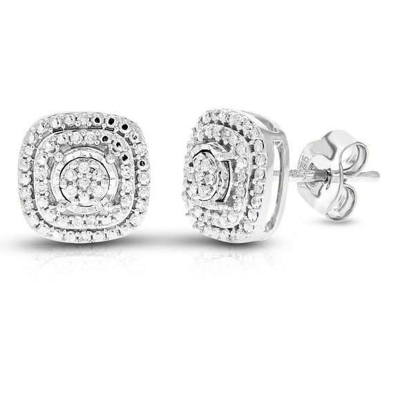 Vir Jewels 1/10 CTTW Lab Grown Diamond Composite Earrings in Sterling Silver With Push Backs For Women