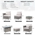 thumbnail image 2 of XIZZI 10PCS Patio PE Rattan Outdoor Furniture Set w/ Rectangle Fire Pit,Beige Cushion, 2 of 13
