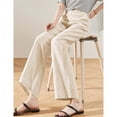 thumbnail image 3 of Gerichy Womens Casual Wide Leg Pants High Waisted Button Down Straight Long Trousers Palazzo Pants Womens Casual High Waisted Wide Leg Pants Button Up Straight Leg Trousers, 3 of 5