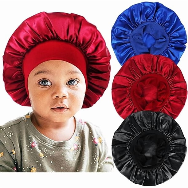 wonima11 3 PCS Satin Baby Bonnets for Curly Hair,Baby Silk Bonnet for Sleeping for Girls Boys