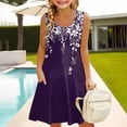 thumbnail image 2 of Coerni Kids Girls Floral Sleeveless Dress Scoop Neck Elegant Sundress Flowy A Line Dresses Flower Print Knee Length Dress, 2 of 8