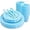 Solid Blue, variant on 150 Pieces Pink Plastic Plates Disposable - Pink Dinnerware Set Include 25 Dinner & 25 Salad Plates 25Forks 25Knives 25Spoons 25 Cups for Baby Shower/Bridal Shower
