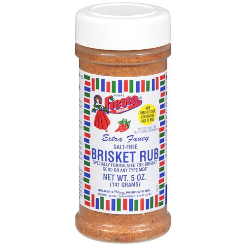 Fiesta Brand Brisket Rub (Salt-Free), 5 oz Jar