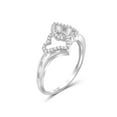thumbnail image 2 of Genuine Accent White Diamond Double Heart Open Ring in Sterling Silver, 2 of 4