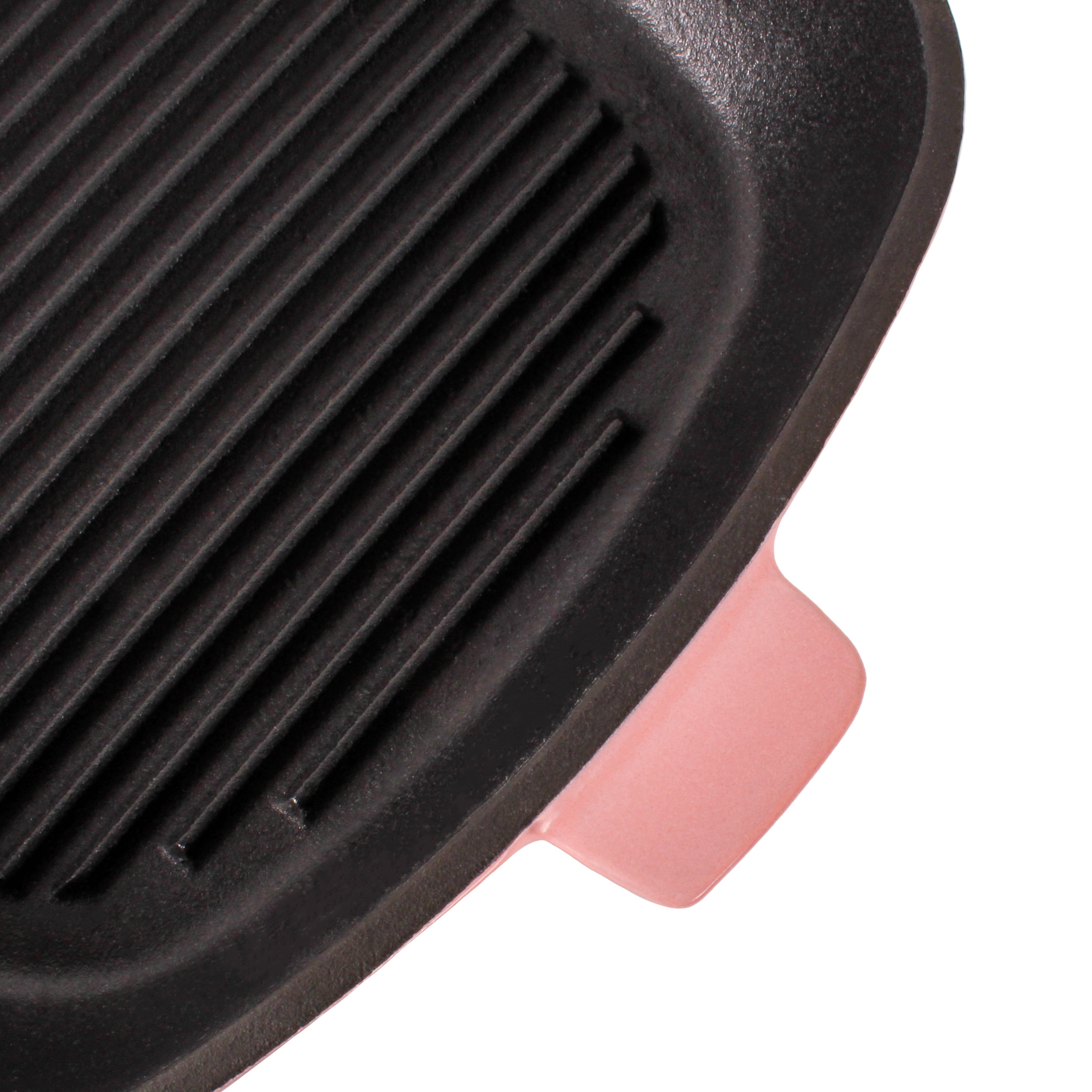 BergHOFF Neo 2pc Cast Iron 11" Grill Pan with Steak Press, Pink