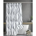 thumbnail image 3 of Extra Long Textured Fabric Shower Curtain 72 Inches Width by 84 Inches Length, Black Printed Dancing Bathroom Curtains Machine Washable, 3 of 6